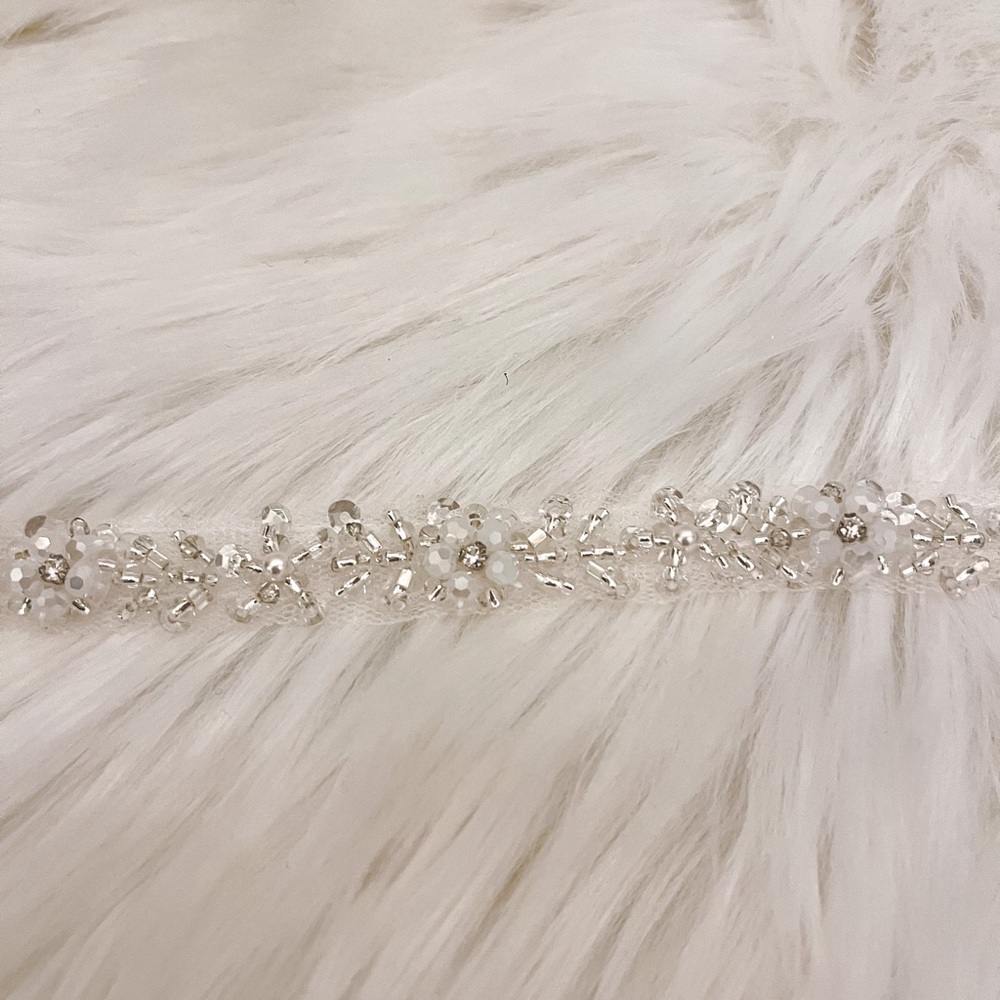 Stella York Skinny Crystal Pearl Bridal Sash / Belt